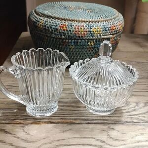 Mikasa Royal Suite Cream and Covered Bowl Sugar Set Art Deco
